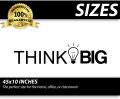 Think Big Office Decor Wall Art Wall Decal Inspirational Motivational Vinyl Office Supplies Home Gym Work Success Wall Sticker Teamwork Welcome Quote Business Sign Gift Large. 