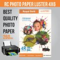 Premium Rc Photo Paper Luster Royal Gold Size 4x6, 100 Sheets. 