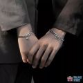 Adjustable Magnetic Broken Heart Love Bracelet for Men and Women, Fashion Charm Jewelry Stainless Steel Cuba Chain Bracelet Lover Gift, 2Pcs/Set Lovers Magnet Couple Bracelets. 