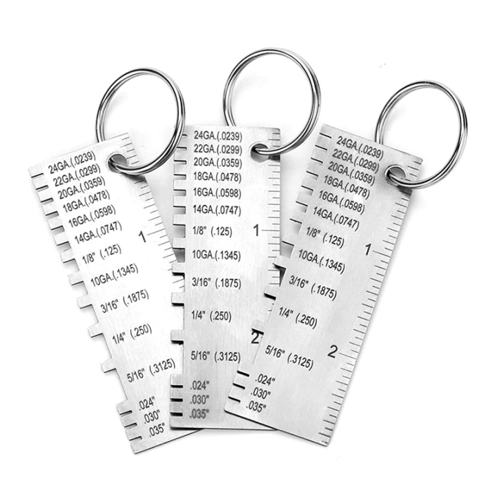 Metal Gauge Sheet Thickness Gauge 3 Pack Stainless Steel Wire Gauge Size Inspection Tool Welding Tool Accessories