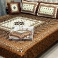 Bedsheet | High-Quality | Unique Design 4 PCS Panel Print 3D Crystal Cotton Bedsheet Set | 1 king size bed sheet 95*98 inch |2 pillow cases 19*29 inch | 1 cusion case 14*14 inch. 