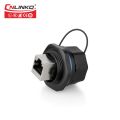 CNLINKO PBT Plastic Shell Waterproof IP67 RJ45 Connector 1/4 Bayonet Connecting RJ45 Ethernet Adapter 8P8C Industry Plug Socket. 