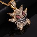 Fashion Hip Hop Gengar Pendant Necklace Men With Tennis Chain Hip Hop/Punk Gold Silver Color Charms Chain Jewelry for Men Gift. 