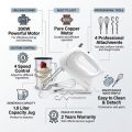 h bCambridge Hand Mixer- Beater witowl - HM104 - White. 