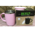 Coffee Mug With Air Tight Lid 400ml | Stainless Steel Mug With Lid And Handle. 