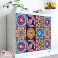 Mandala Tile Stickers Self Adhesive Waterproof DIY Wall Decor Pack of 6 12 24 48 102 Pieces 12x12 cm. 