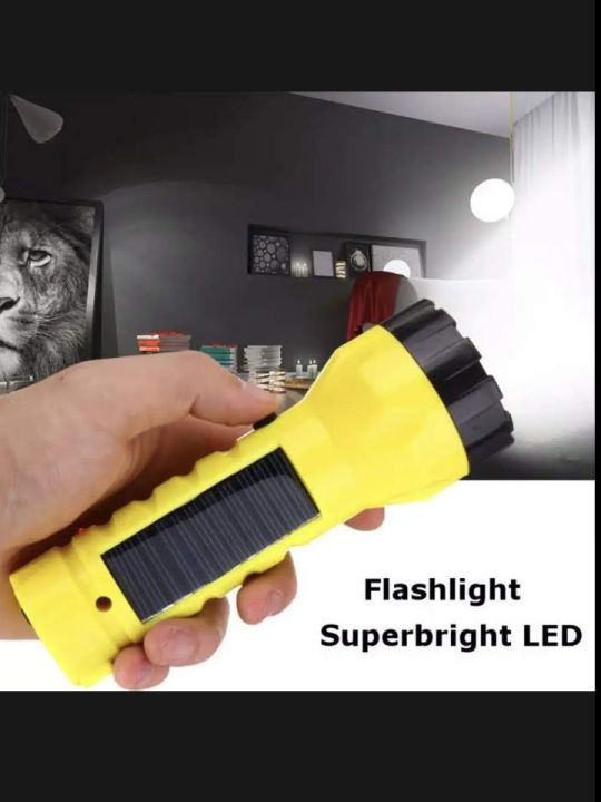 Solar Torch Flashlight USB Solar chargeable Rechargeable Flashlight Outdoor Long-range Torch Solar Rechargeable Multi-function