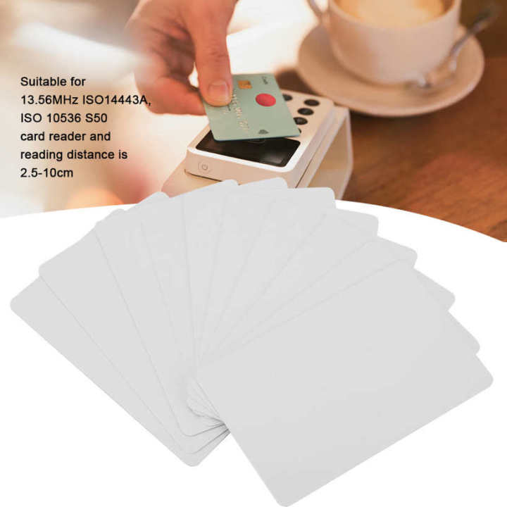 10Pcs NFC Contactless Smart White Card Tag IC Readable Writable Cards