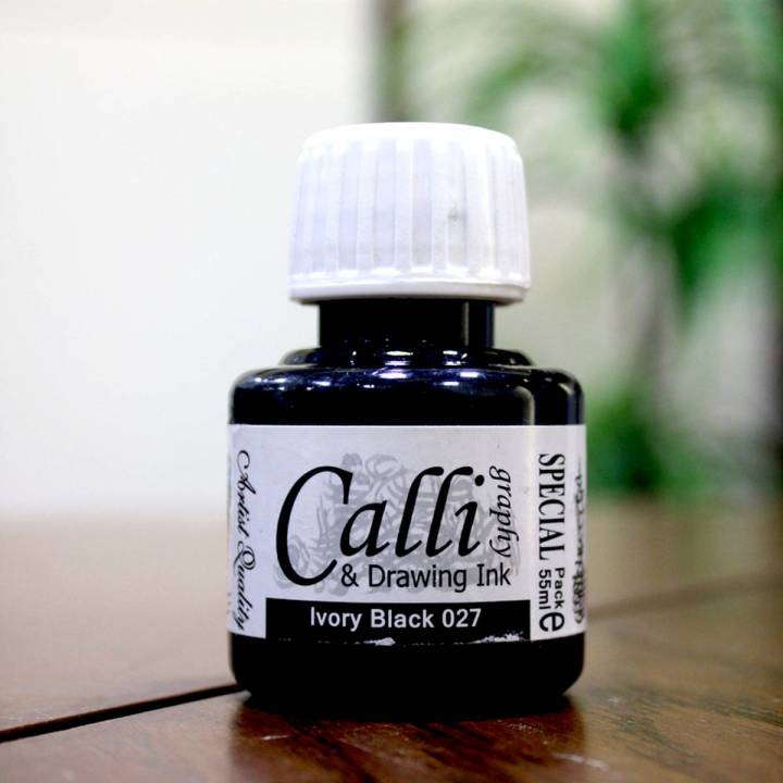 Calligraphy Black Ink 55ML for Dip Pen Use Waterproof SuperInk