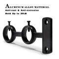 Curtain Rod Bracket, 4Pcs Double Curtain Rod Holder, Double Rod Brackets Hooks for Living Room Bedroom Curtain Rods. 