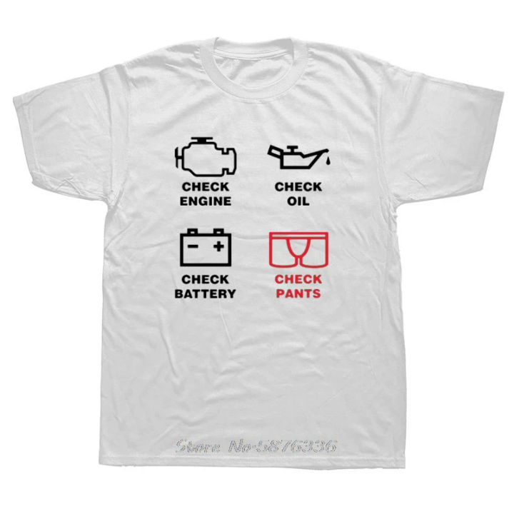 Check Engine Light T Shirts Men T-shirt New Summer Short Sleeve O-neck Cotton Tshirt Men Mechanic Repair Tees Tops