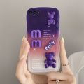 AnDyH Phone case For OPPO A1K Realme C2 Case 3D Letters Bear Cute Cartoon Design Camera Protection Premium Gradient Soft Silicone Shockproof Casing Protective Back Cover Couple Cases. 