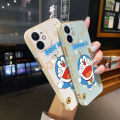 YIWESAN Case For Infinix Smart 5 Pro Case Cartoon Doraemon Cat Side New Design Phone Case Square Edge Pattern Silicone Softcase Luxury Plating Casing Full Cover Camera Shockproof Protection Cases. 
