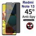 Redmi Note 13 Privacy Protector 45 Degree HD Tempered Glass Privacy Protector - Black. 