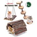 Hamster Chew Toys, Hamster Activity Toys Accessories for Teeth Care,Natural Wood Toys for Hamster, Rabbits, Bunny, Gerbil. 