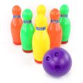 Moden Design Real Action Bowling Game Includes 6 Multi-Colored Pins and 2 Bowling Balls Set. 