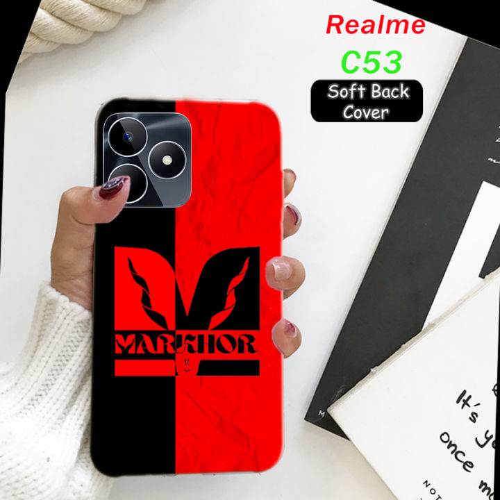 Realme C53 Back Cover Red - Markhor Style Mobile Back Cover Pouch - Airbag Case Anti Shockproof Phone Case