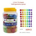 Geometric transparent building blocks,for kindergarten children Three dimensional combination Montessori teaching aids, 3D Shapes Miniature Set. 