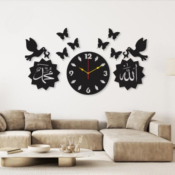 WOW New Creative Wooden Wall Clock | 3D Watch DIY Design Decorative Birds Numeral Quartz Watch for Home Decor and Living Room | Clocks for Bedrooms and Offices and for Gifts | Wall Décor, wooden clocks, 3d clocks, wall clocks, Decoration Piece for Room