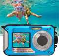 Waterproof Digital Camera,Underwater Camera Dual Screens Selfie Waterproof Digital Camera,Compact Underwater Camera. 