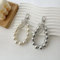 Lovely Bowknot Pearl Hoop Keychain Pendant Backpack Decoration Charm Jewelry BAWEI. 