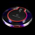 TE New Wireless Charging Dock Charger Crystal Round Charging Pad With Receiver. 