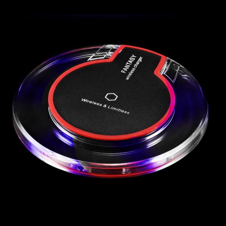 TE New Wireless Charging Dock Charger Crystal Round Charging Pad With Receiver