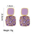 Alloy Vintage earrings Elegant 2.5 * 1.4cm Purple/Black/White Square earrings Personalized earrings for Party Casual wear Gift option Daily wear Women's accessories. 