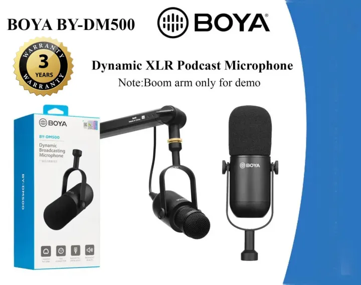 3%20Years%20Warranty%20-%20%20BOYA%20BY-DM500%20Dynamic%20XLR%20Podcast%20Microphone%20-%20Image%202