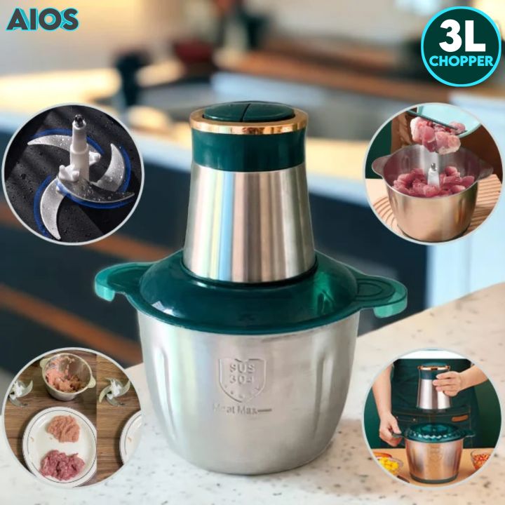 Chopper Machine - 3L Chopper - Kitchen Accessories - Hand Chopper - Blender Machine - Handblender - Meat Grinder - Grinder Machine - Chopper Machine Electric - Meat Chopper - Mixer - Food Processor - Qeema Machine - Electric Chopper - Vegetable Cutter.