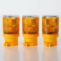 Solar Powered LED Traffic Strobe Warning Lights Flicker Beacon Road Barricade. 
