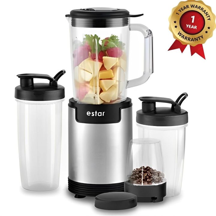Ester 4 in 1 High Speed Blender Juicer Grinder Mincer Machine 900W Powerful Base Motor Includes  Heavy Duty Motor 18000rmp 1000ml Cup 800ml Cup 500ml Cup 350ml Cup Grinder Stainless Steel Extractor Blades for durable and effective performance