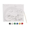 Pre sketch Painting Board for Kids, Mini Canvas Painting Kit, Pre Printed with Brush and Colors,Pre Stretched Canvas Board,Birthday Gift for Kids. 