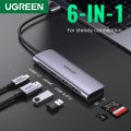 UGREEN__ USB C Hub, Type C Dongle 4K 30Hz, 6 in 1 USB C Adapter with 4K HDMI USB3.0 SD/TF Card Reader 100W PD Compatible with MacBook_Pro/Air, iPad_Pro, Dell_XPS More Type C Devices. 