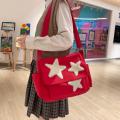 Trendy Star Pattern Crossbody Shoulder Bag Y2k College Vintage Messenger Bag  Large Capacity Women Shopping Commuter Bag. 