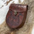 Retro Belt Waist Bag Compact Metal Buckle Hangable Medieval Money Pouch Medieval Unisex PU Leather Coin Bag for Costume. 