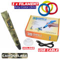 3D Printer 3D Pen for Kids 3D Printing DIY Drawing Pen LCD Display USB Cable Pen Holder 9 Meter 1.75mm Free Filament Temperature Control 3Doodler Creative Learning for Children Kids as Toys DIY Arts & Crafts Boy Girls. 