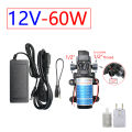 Dc 12v 24v Water High Pressure Diaphragm Self Priming Pump 60w 80w 100w With Eu Power Supply 6a 5a 18mm 1/2 Thread. 