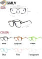 GMLV New Fashion Large Frame Flat Lens Computer Anti Blue Light Eye Protection Glasses for Men Women. 