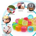 Reusable Ice Cube - Refreezable Reusable Ice Cubes for Drinks, Plastic Ice Cubes Reusable Dry Ice for Cocktails Coolers like soft drink fruit juice or Cold Coffee Different Shapes, Non Melting Ice Cubes.. 