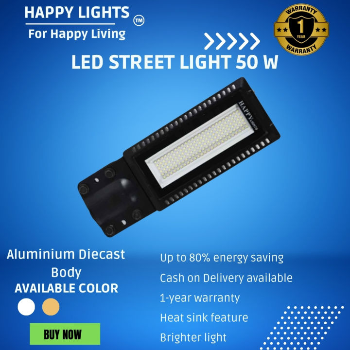 LED Street Light 50W - 50W LED Street Light With One Year Warranty - Happy Lights Street Light