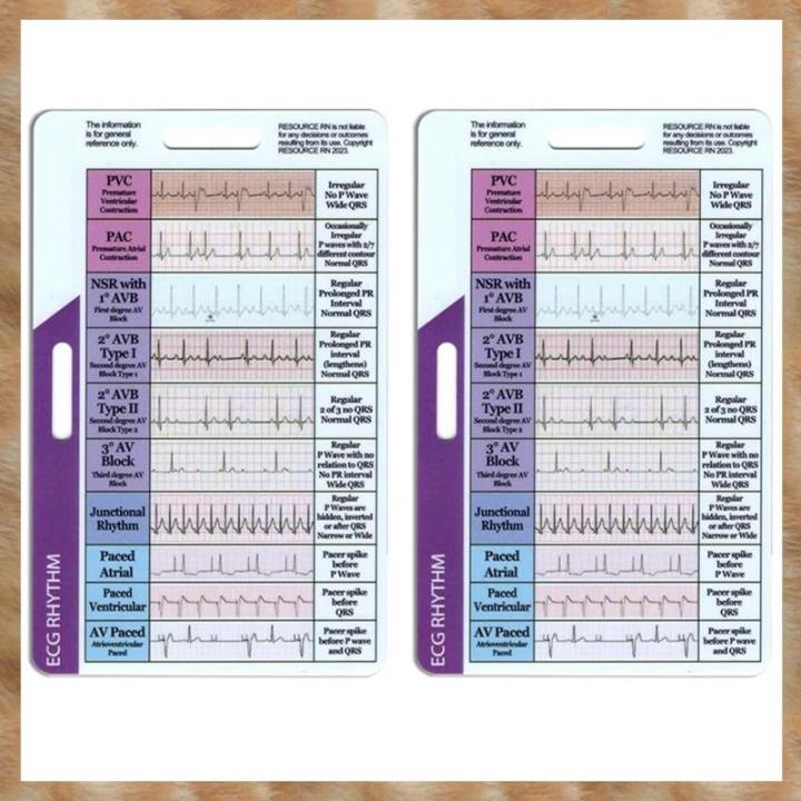 2pcs ECG/EKG Rhythm Pocket Card Double Sided EKG Rhythm | Daraz.pk