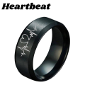 Heart Beat Rings For Men and Women Electrocardiogram Stainless Steel Ring ECG Fashion Unique Rings Lovers Ring Wholesale Rates. 