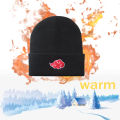 Anime Naruto Hat Akatsuki Cosplay Uchiha Obito Red Cloud Embroidery Caps Knitted Bonnet Autumn Winter Warm Beanie Hat Men Women. 