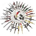 PUBG Keychain set Game PLAYERUNKNOWN'S BATTLEGROUNDS Key chain Cosplay Costume  12cm M416 Weapon Model key ring Helmet For. 