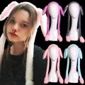 【HOT】 Cute Rabbit Ears Headband Moving Ears Airbag Bunny Hat Kids Plush Toys Women Girls Cosplay Decoration Headwear Hair Accessories. 