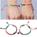 Rope Palestine flag bracelet Handmade Magnetic Flag Palestine Magnetic bracelet Green Black Blue 2pcs Palestine Patriot gift for Casual wear Supporter accessory Friendship bracelet Statement jewelry. 