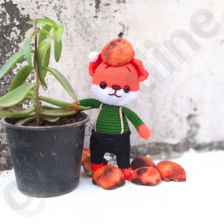 Crochet Fox Amigurumi Stuffed Toy | Collectible and for gifting on birthdays and baby shower | CrochetLine