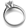 JZ016 Xianger Silver New Six-Claw Ornament Simple 70 Women's Diamond Ring Imitation Diamond Japanese and Korean Style Wedding Gift. 