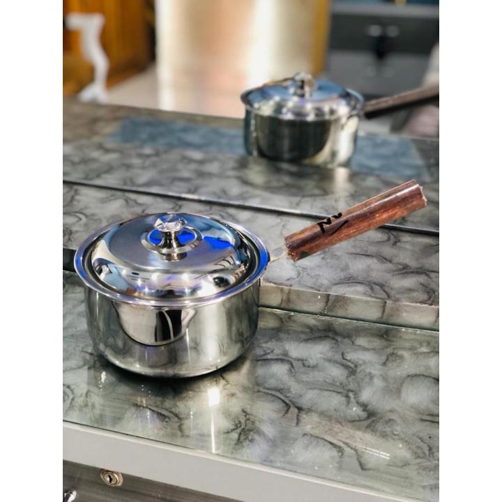 Sauce Pan Stainless Steel Sauce Pan – Tea Pot – Milk Pot – Sauce Pot Used for making tea High quality tea Pan Milk Pan Size Length 10” Width 6” Width 3”